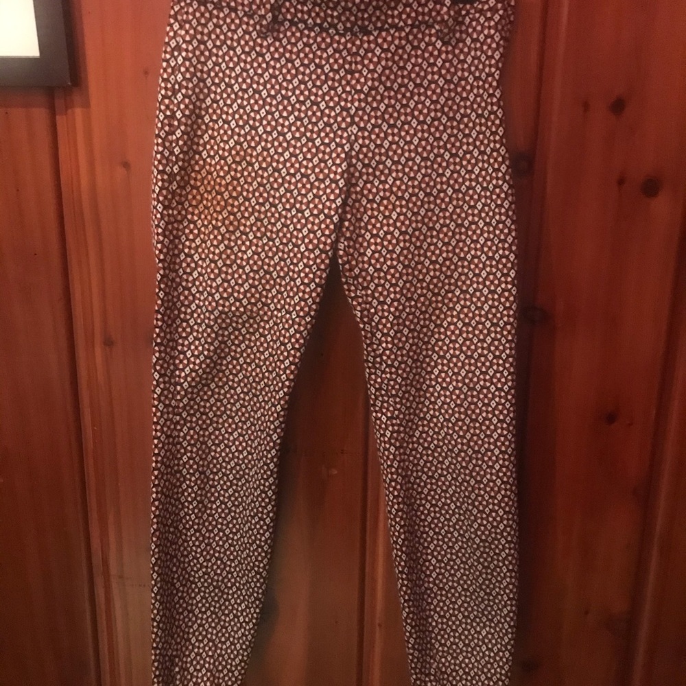 Patterned slim fit cropped pants